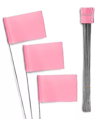AdirPro Marking Flags 100 Pack - 2 X3  Lawn Flags - Marker Flags - Small &... • $11.99