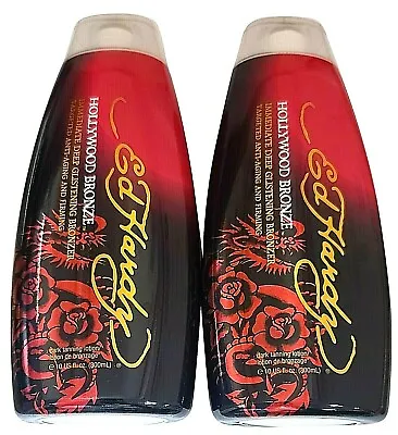Lot Of 2 Ed Hardy HOLLYWOOD BRONZE Bronzer Tanning Bed Lotion 10 US Fl. Oz. • $25.96