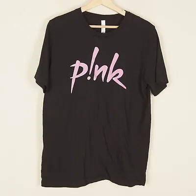 P!NK Pink Black Trustfall Doodle Art Bella Canvas Short Sleeve Shirt Sz L • $15.59