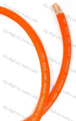 $2.49 • Buy 4 Gauge OFC AWG ORANGE Power Ground Wire Sky High Car Audio By The Foot GA Ft 