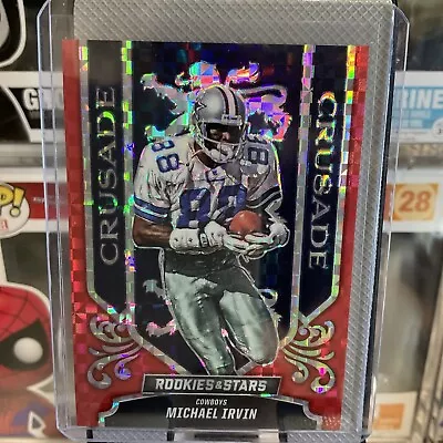 Michael Irvin 2023 Rookies & Stars  Crusade Red Plaid Prizm Cowboys CR-23 B319 • $1.75