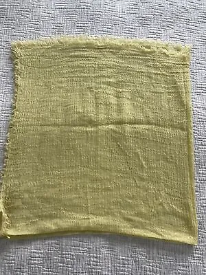J.Crew Wool Yellow Green Square Scarf Wrap Shawl 51”x51” Crinkle Weave Nice • $9.97