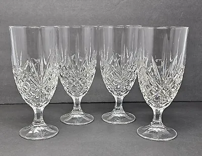 Set Of 4 Godinger Dublin Shannon Heavy Crystal Footed Iced Tea Glasses • $32.95