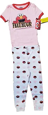 Girls Elmo Sesame Street 2 Piece Pajama Set Pink White Cute Cookie Toddler 5T • $19.95