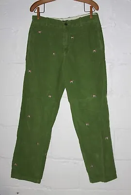 EUC J Crew Critter St Bernard Green Corduroy Pants Chinos Sz 33 X 32 • $49.99