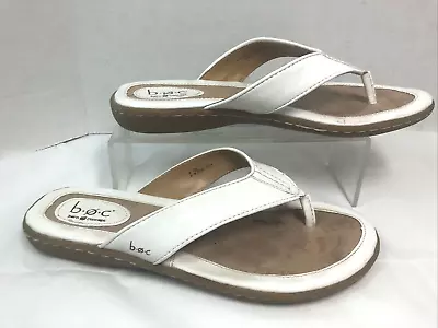 BOC Born Concept Womens Thong Sandals Size 8 M  White Flip Flops #N • $19.92