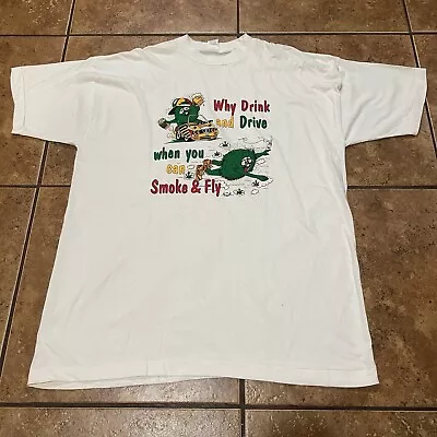 VTG Smoke Fly Bob Marley Shirt T-SHIRT Single Stitch XXL 1993 High Weed • $49.95