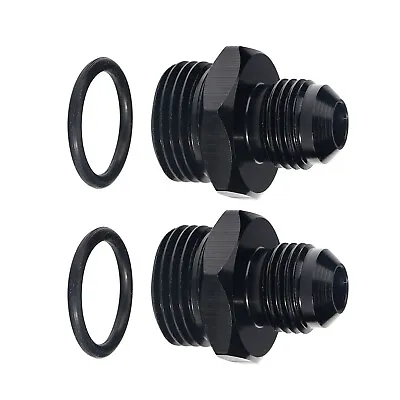 Flare ORB 8AN To 6AN Male Fuel Rail Adapter Fitting Black 2PCS • $8.98