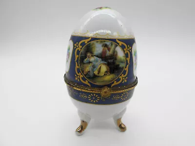 Gorgeous Porcelain Gallant Egg Shape Jewelry Box • £35.96