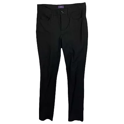 NYDJ Womens Jeans 2 Black Skinny Stretch Mid Rise Chino Straight Lift Tuck Tech • $13.60