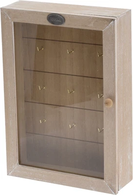 £14.99 • Buy Key Cabinet Box Cupboard 9 Hooks Magnetic Holder Wooden Wall Mounted Storage
