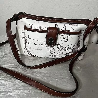 BOC Voyage Purse Map Print Handbag Vegan Leather Crossbody Shoulder Bag • $16