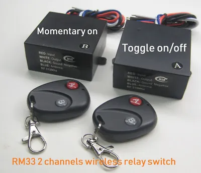 MSD 12V 30A 1 Channel On Off & 1 Channel Momentary 12v Output Remote Switch RM33 • $34