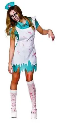 Bloodthirsty Zombie Nurse Ladies Fancy Dress Halloween Doctor Adults Costume • £16.99