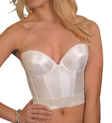 £22.62 • Buy NWT! Carnival Women's Sz 34C Low Plunge Back Longline Bustier Bra 203 Ivory