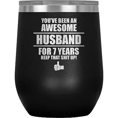 £23.30 • Buy 7th Wedding Anniversary Wine Tumbler 7 Year Gift For Husband Men Him C-57O