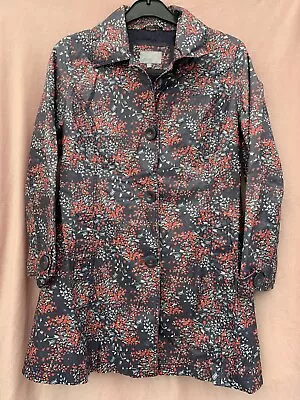 Per Una Navy & Red Flowered Rain Mac Size 12 Marks And Spencer M & S • £9.50