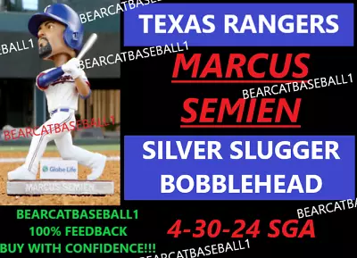 Marcus Semien Texas Rangers Silver Slugger Bobblehead 4-30-24 *pre-sale* Sga Nib • $44.99