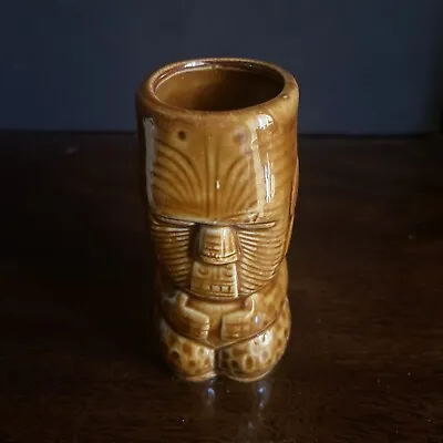 Vintage Tiki Farm Mug Vase Mai-Kai Tan Ceramic Luau Barware 3.5” Shot Glass • $19