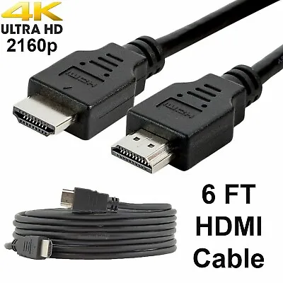 HDMI CABLE 6ft HIGH-SPEED For BLURAY DVD PS3 HDTV XBOX LCD TV LAPTOP PC..... • $2.75