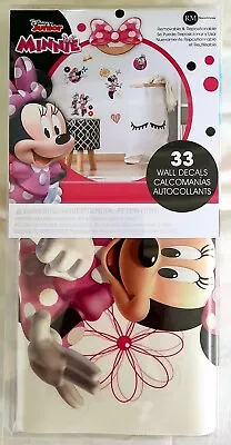 Disney Junior Minnie Mouse Room Mates Wall Decals 33 Piece NEW Repositionable • £23.64