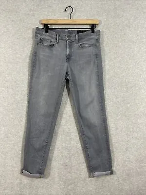 Vince Womens Mason Relaxed Rolled Jeans Size 28 Gray Wash Denim Pockets Stretch • $18