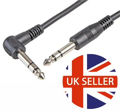 £3.99 • Buy 6.35mm STEREO GUITAR JACK To Right Angled 1/4  Male JACK CABLE Leads 2m 6m