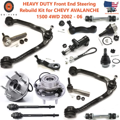 $349.99 • Buy HEAVY DUTY Front End Steering Rebuild Kit For CHEVY AVALANCHE 1500 4WD 2002 - 06