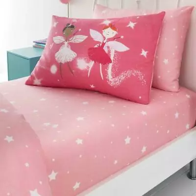 KIDS Girls DUVET COVER SET Reversible Bedding FITTED SHEET & Matching Curtains • £9.99