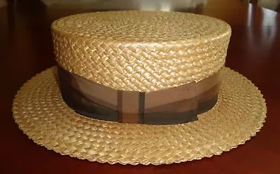 Vintage Dobbs Of Fifth Avenue Ny Straw Boater Men’s Hat-leather Inside Band • $79.99