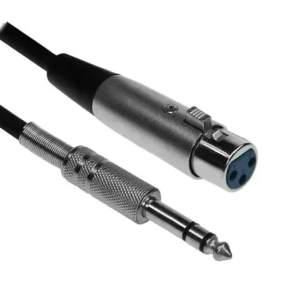 6FT-50Ft XLR 3Pin Female To 6.35mm 1/4  Stereo TRS Male Balanced Audio Mic Cable • $7.95