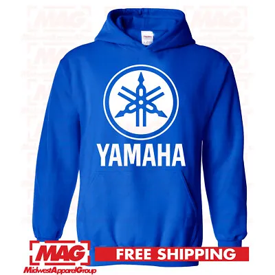 YAMAHA HOODIE Racing Motocross Hooded Sweatshirt Motox ATV White Logo OEM R1 R6 • $34.99