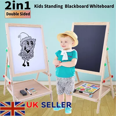 £19.99 • Buy Kid Art Play Dual Sided Easel Chalkboard 2 In1 Writing Drawing Painting Board
