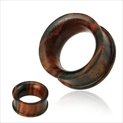 $7.25 • Buy 1 PAIR Ear Plugs Gauges Concave Sono Wood Double Flare Saddle Organic Tunnels 