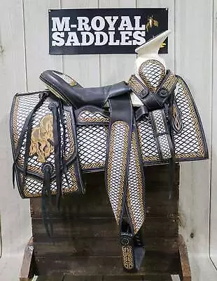 15  Charro Horse Mexican Saddle Caballo Montura Embroidered • $823