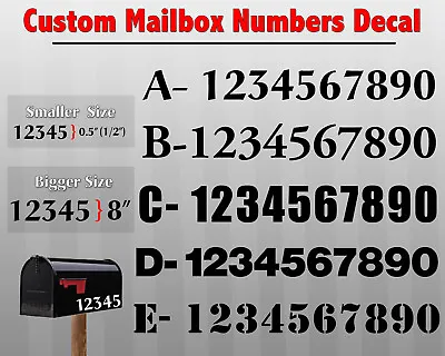 2 Pack Custom Mailbox Numbers Vinyl Die-Cut Decal Choose: Font Color And Size • $5