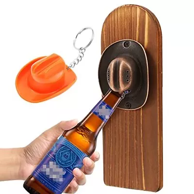 Wall Mounted Magnetic Bottle Opener Beer Bottles Caps Opener Gift For Dad Men • $42.21