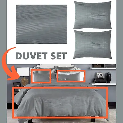 NIB $500 Michael Aram Wave Full/Queen Duvet Set W/ Pillow Shams Grey #D204 • $199.99