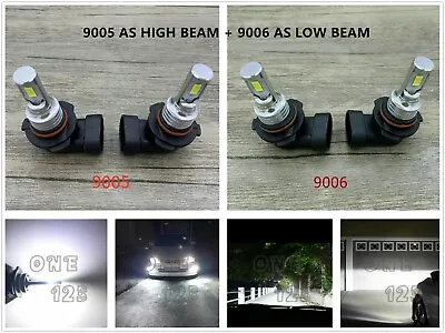 9005+9006 Combo CSP LED Headlights Bulbs Kit High Low Beam 7000LM 6000K White  • $29.99