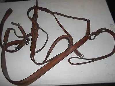 Antique Horse Tack Leather Saddle Straps Britchen BREECHING Mules DONKEYS • $22.99