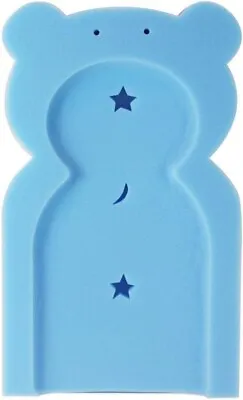 BLUE TEDDY BABY BATH SPONGE SUPPORT FOAM Bathing Mat New Born Body Support Aid • £7.99