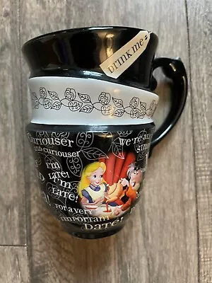 Disney Parks Alice In Wonderland Triple Stacked Mad Hatter Coffee Tea Cup Black • $24.99