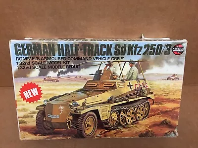 VINTAGE AIRFIX MODEL GERMAN HALF-TRACK SdKfz 250/3 ROMMELS COMMAND VEHICLE 1:32 • $29.95