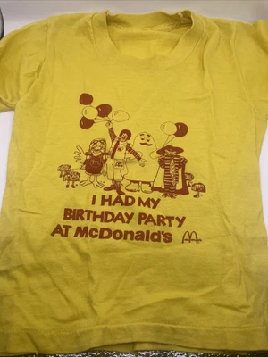 $20 • Buy Vintage 1980s I Had My Birthday Party At McDonalds Tshirt Size 7 Child Shirt