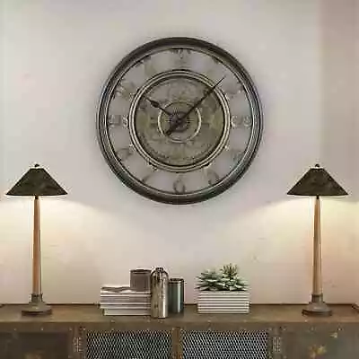 Steam Punk Wall Clock With Moving Gears Industrial Style Time Keeper Modern • $69.97