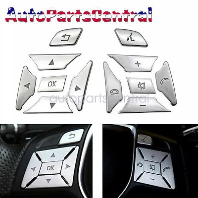 Steering Wheel Button Silver Trim Fit For 12-16 Mercedes Benz E C G Class GLA ML • $12.65