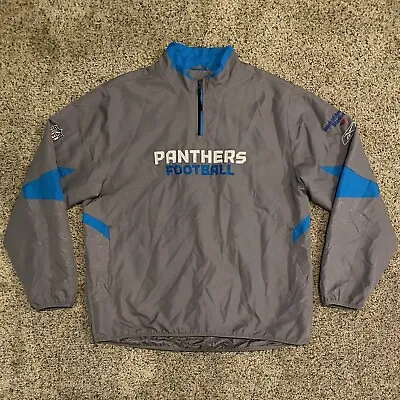 Reebok Carolina Panthers NFL Mercury Coaches 1/4 Zip Men’s Medium Jacket Grey • $21.99