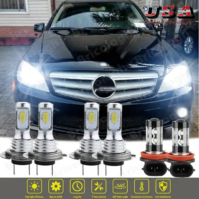 $31.99 • Buy For Mercedes Benz C300 C350 2008 2009 2010 - 6x LED Headlight + Fog Light Bulbs
