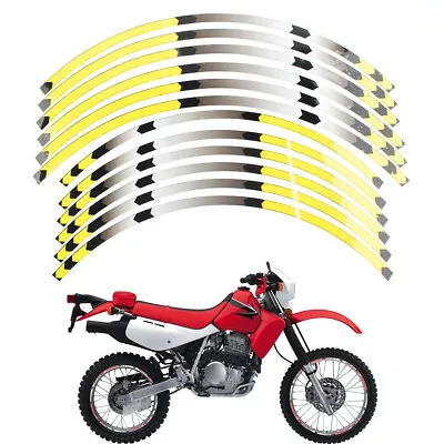 Rim 21 /18  Stripes Wheel Decals Tape Stickers Yellow For HONDA XR650L XR250l • £13.93