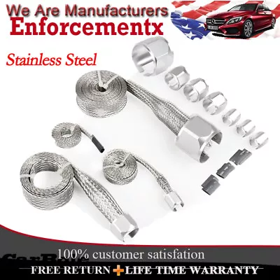 Stainless Steel Braided Hose Sleeving Kit Universal Radiator Heater Fuel 8092 US • $29.69